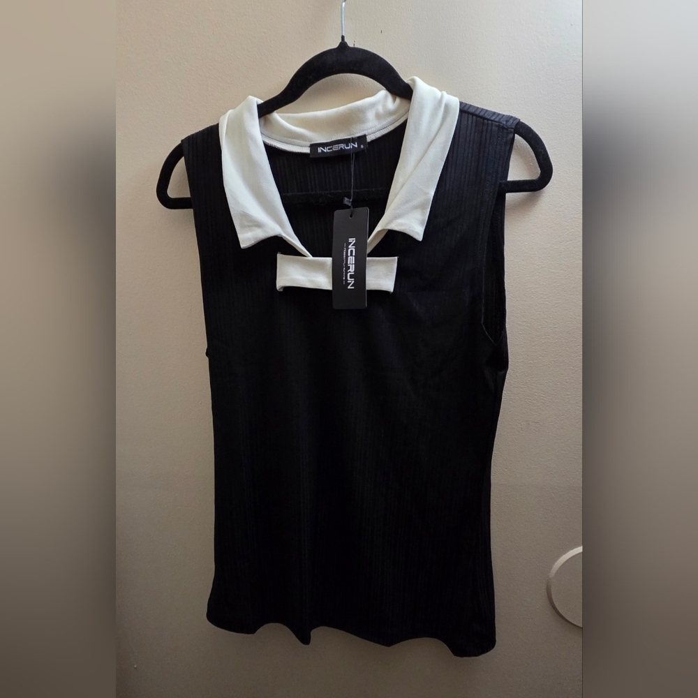 Sleeveless Summer Men Tank Tops INCERUN Fashion Patchwork Tops Tee